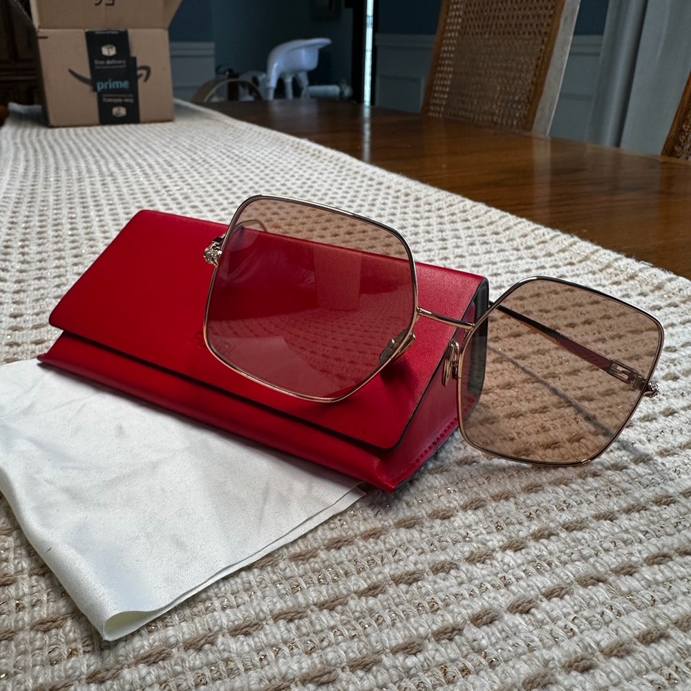 Fendi Rose Gold Jewel Oversized Sunglasses - Picture 6 of 12